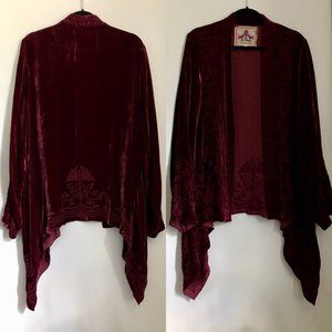 Red Velvet long-sleeved cardigan